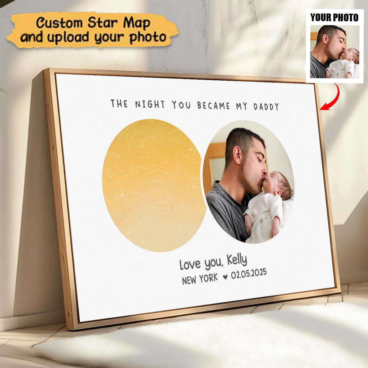 The Night You Became My Father - Custom Star Map Personalized Poster