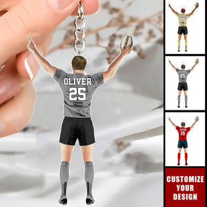Rugby Male/Boy/Man Player - Personalized Acrylic Keychain
