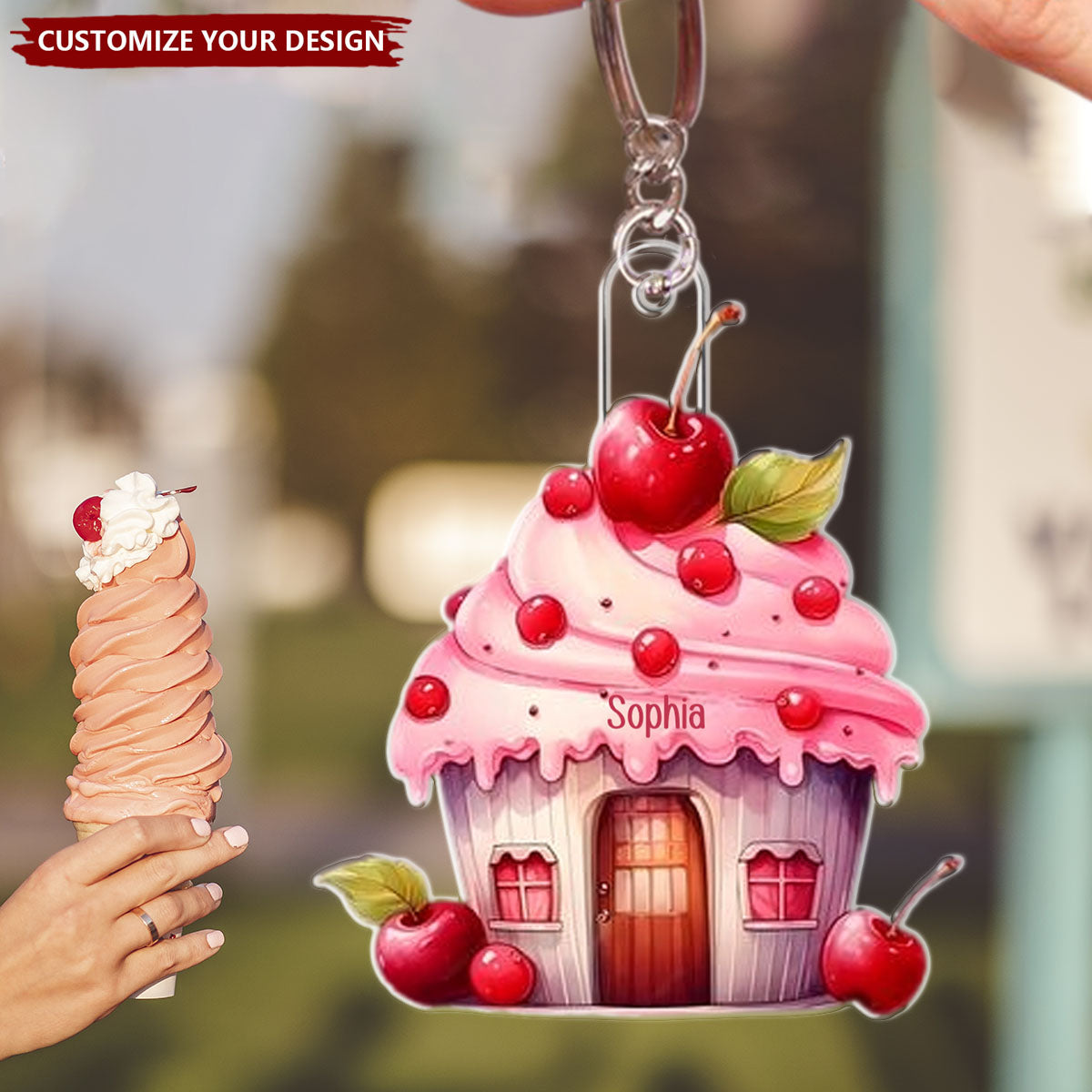 Ice Cream - Personalized Acrylic Keychain, Gift For Ice Cream Lovers