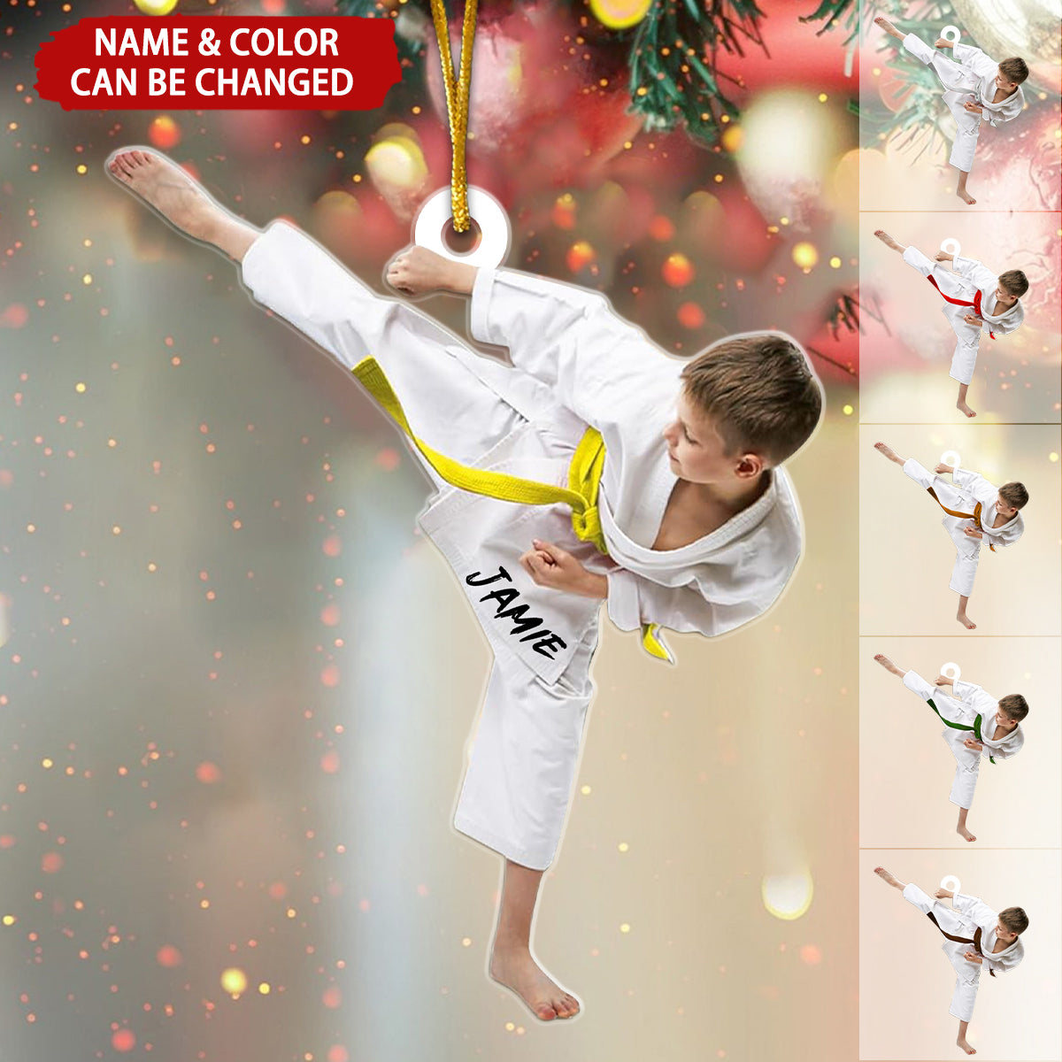 Karate Boy Personalized Christmas Ornament, Gift For Karate Lover