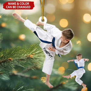 Karate Boy Personalized Christmas Ornament, Gift For Karate Lover