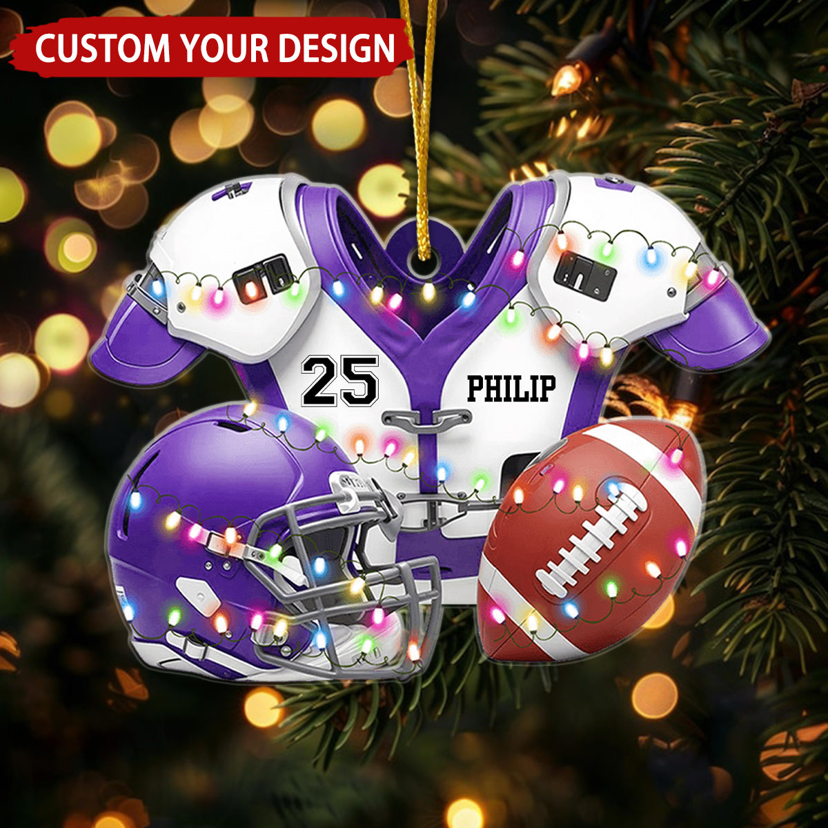 American Football Personalized Ornament, Gift For Football Lovers