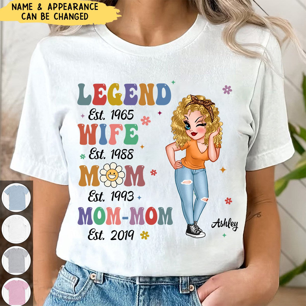 Vintage Legend Wife Mom Grandma Personalized T-Shirt