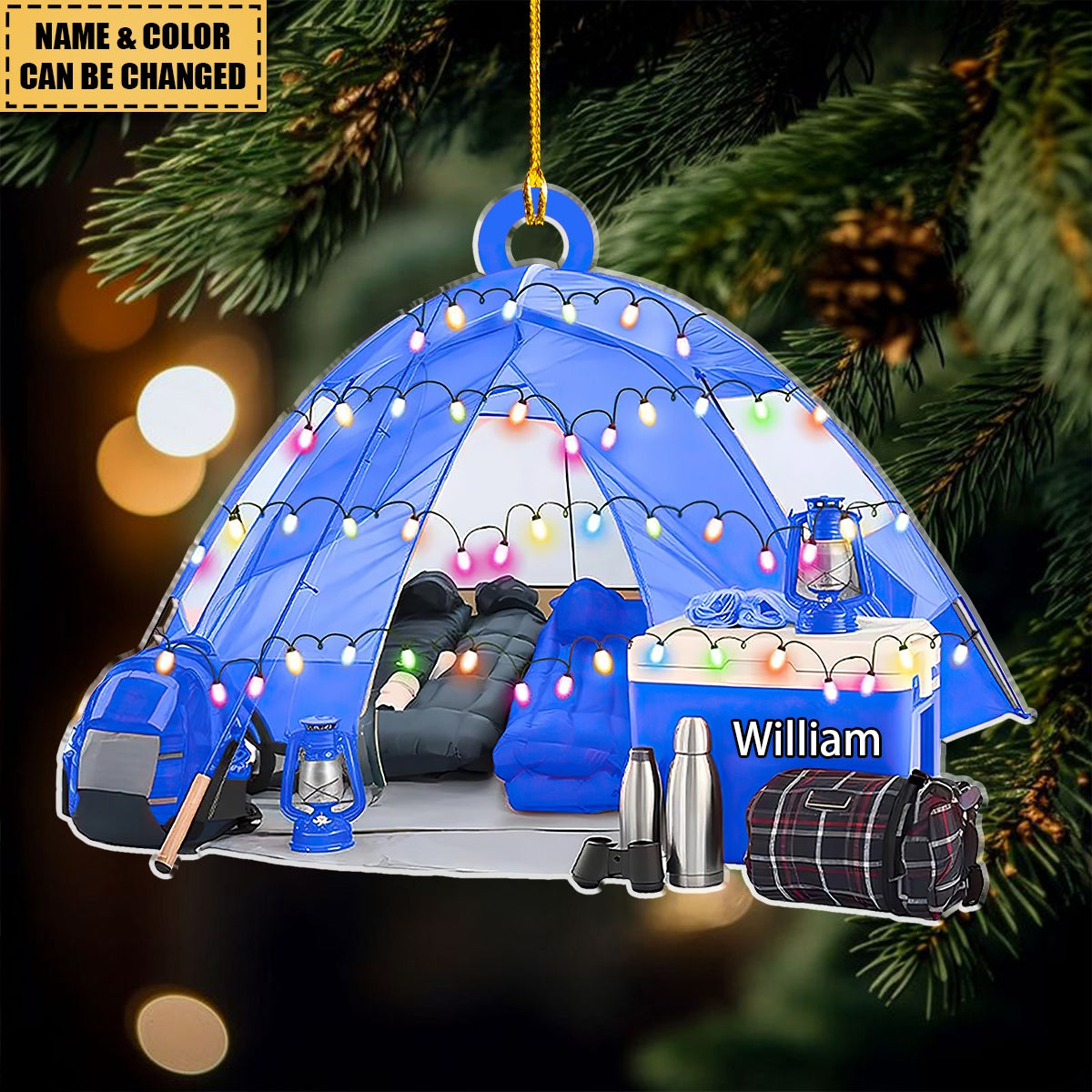 Personalized Camping Tent Christmas Ornament, Christmas Decorations, Gift For Camping Lover