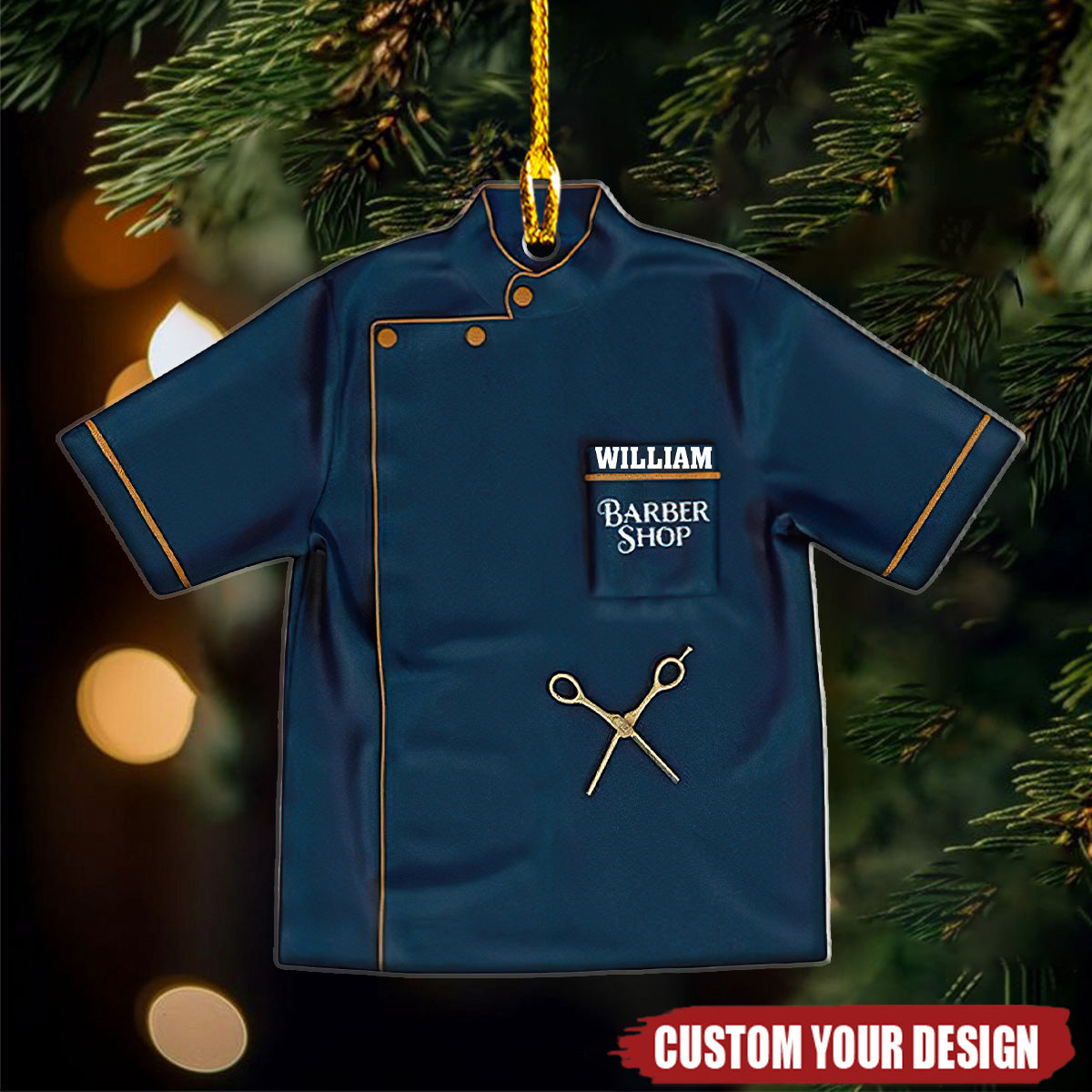 Barber Uniform - Personalized Acrylic Christmas Ornament