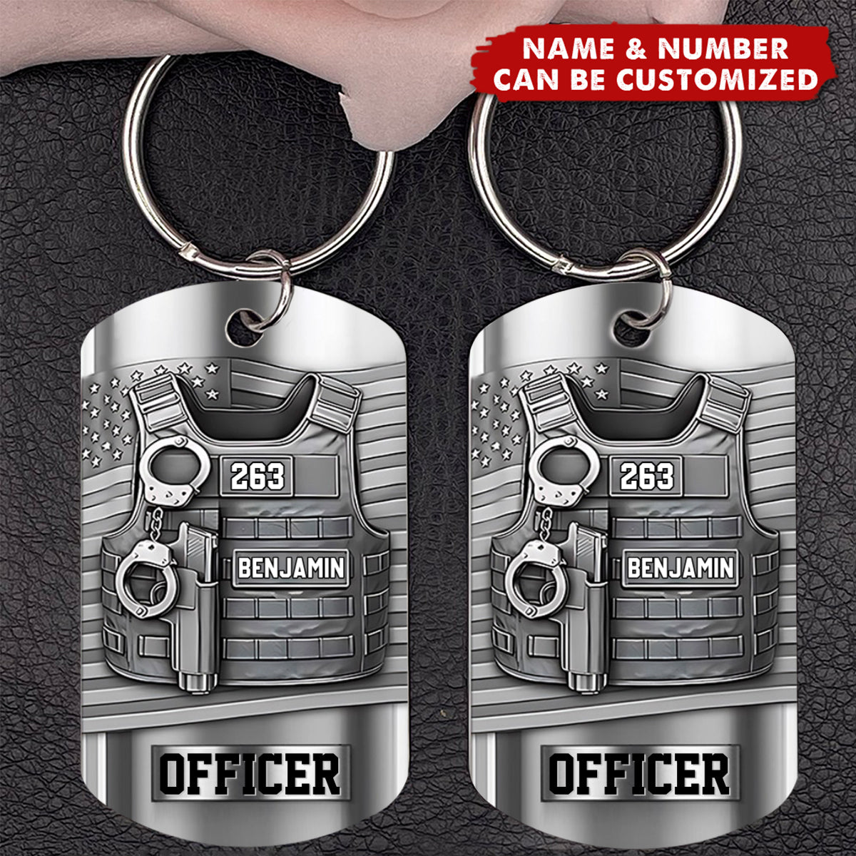 Serve And Protect - Personalized Police Officer Stainless Steel Keychain