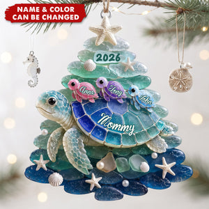 Turtle Grandma Acrylic Ornament - Personalized Gifts For Christmas