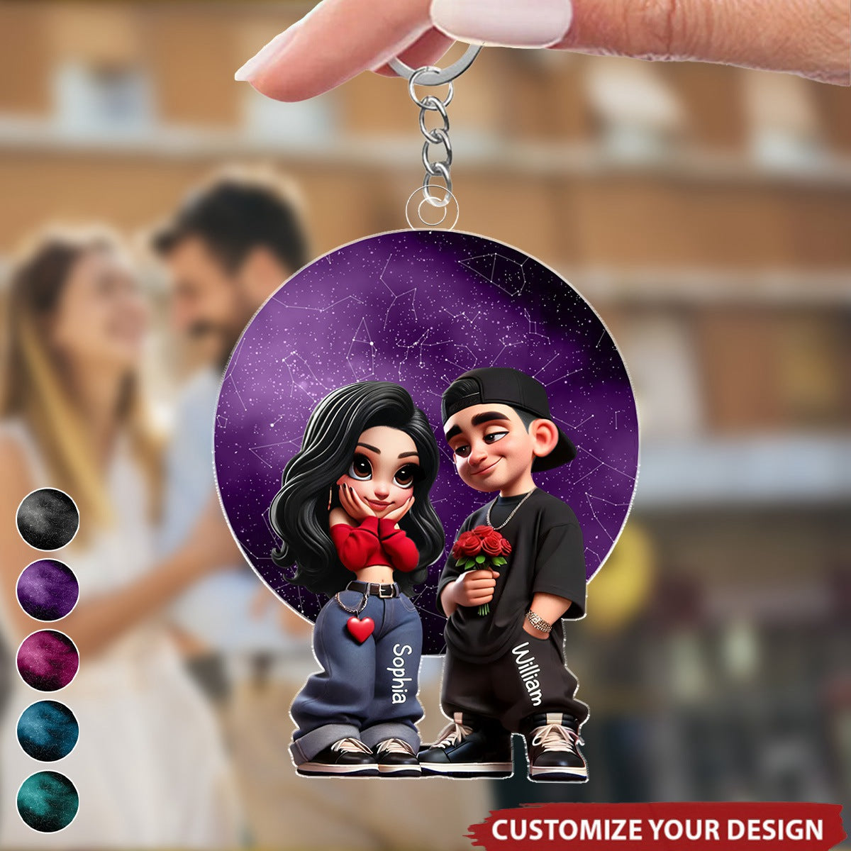 Y2K Couple Personalized Acrylic Keychain - Perfect Gift For Couple