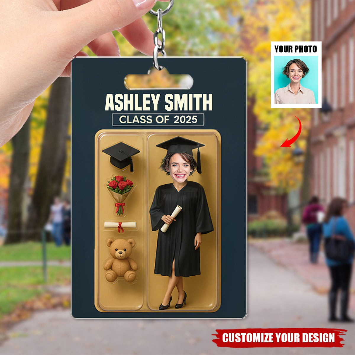 Custom Photo Graduate Personalized Acrylic Keychain
