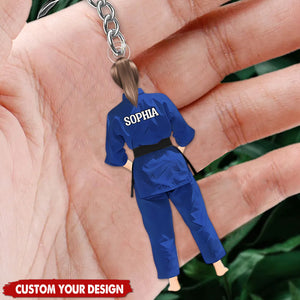 Gift For Karate Jiu Jitsu Judo Lovers - Personalized Keychain
