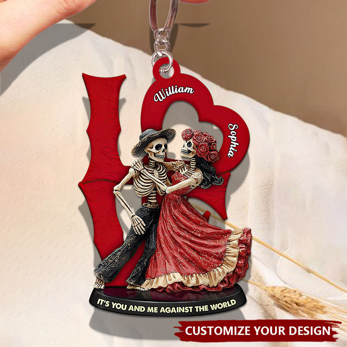 Personalized Gifts For Skull Couple Keychain