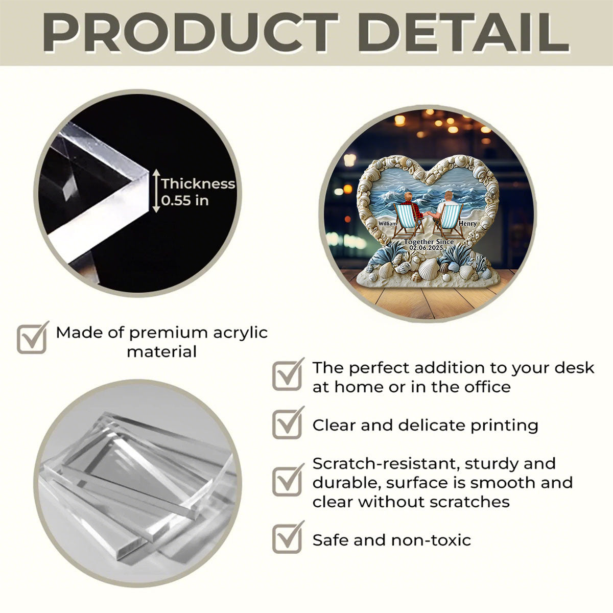 Together Since - Personalized Couple Custom Shaped Acrylic Plaque