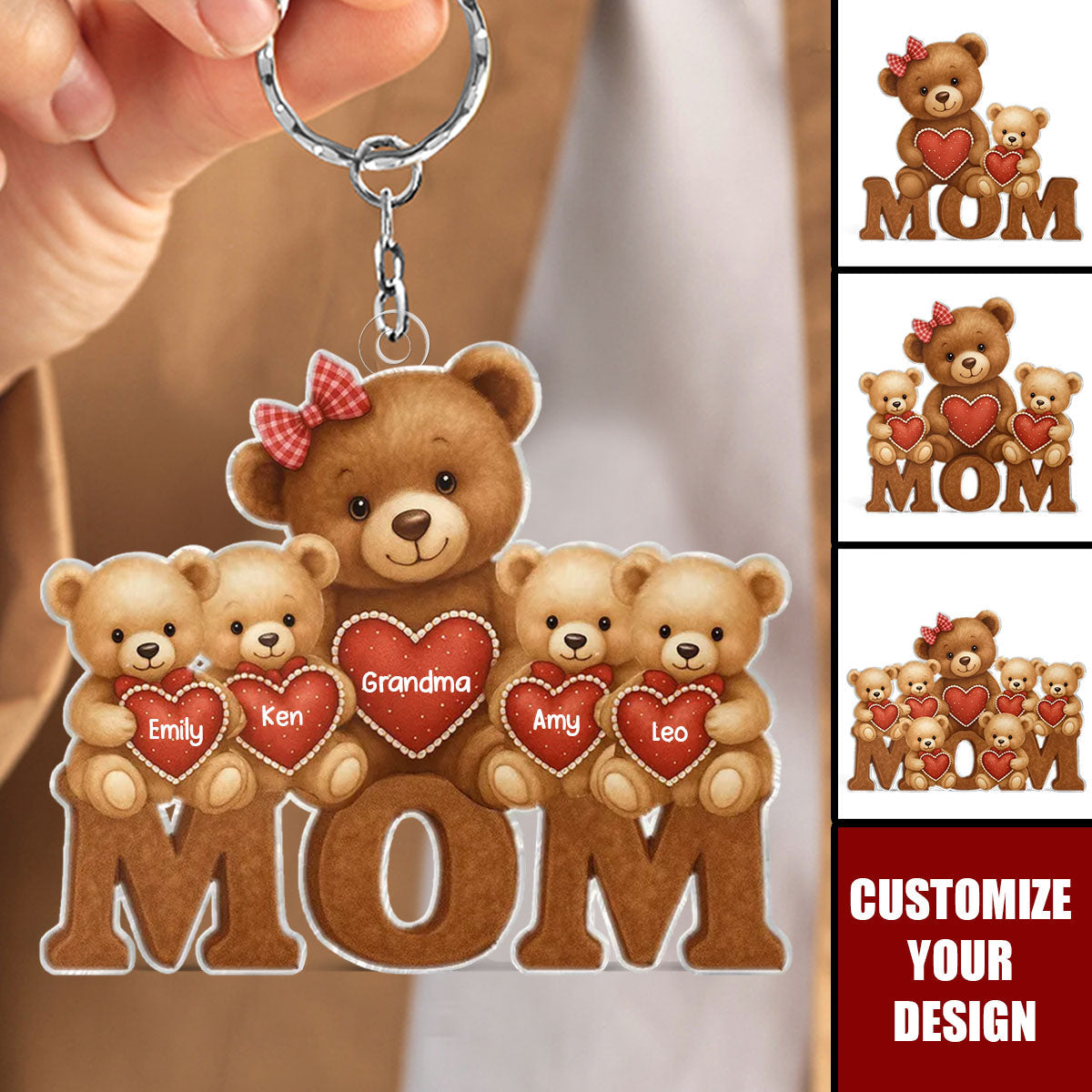 Gift For Mom - Mama Bear Personalized Acrylic Keychain