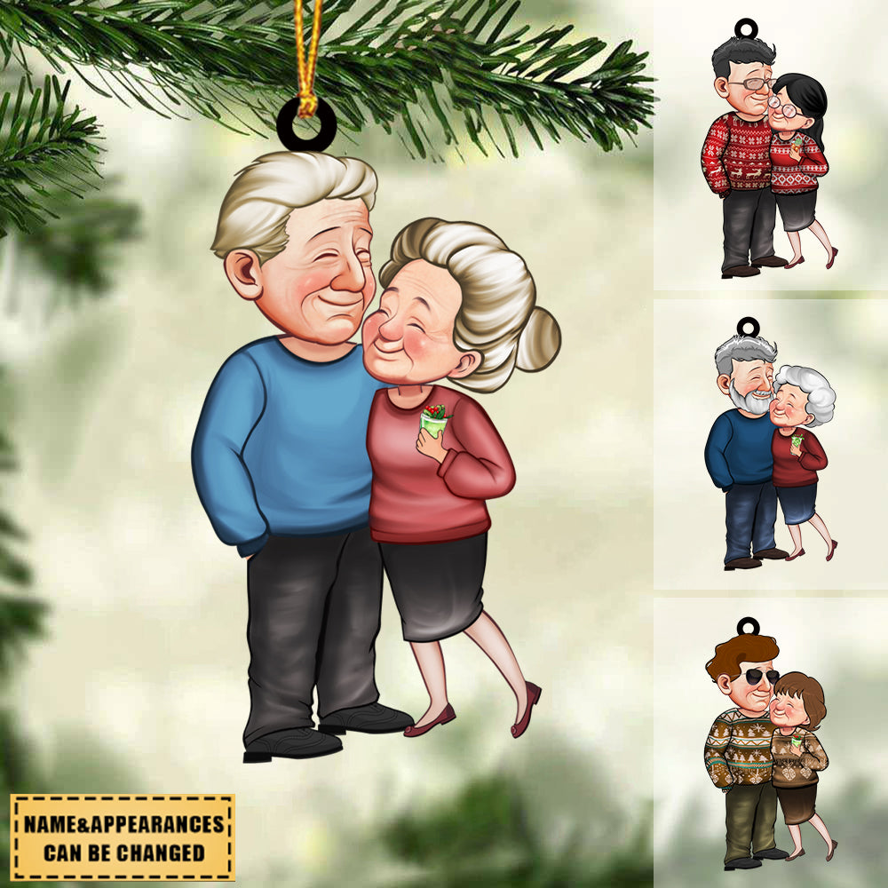 A Gift To My Wife, A Couple In A Standing Embrace. - Personalized Christmas Ornament