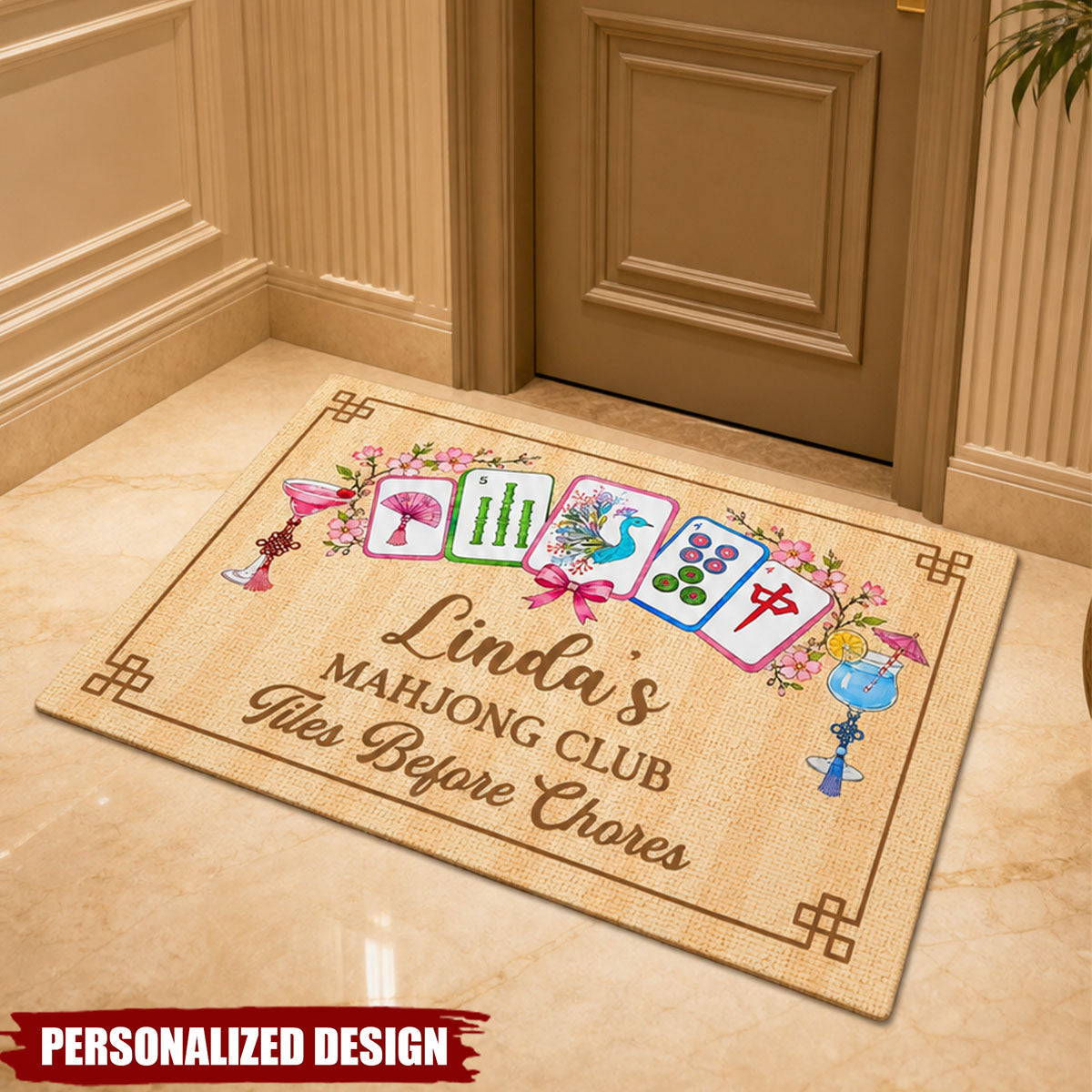 Personalized Mahjong Club Doormat - Mahjong Lover Home Entrance Rug