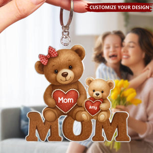 Gift For Mom - Mama Bear Personalized Acrylic Keychain