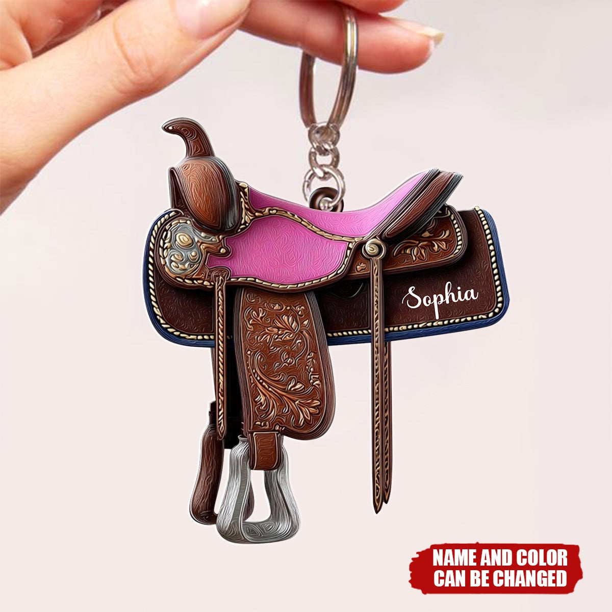 Custom Cowboy/ Cowgirl Western Horse Saddle Acrylic Keychain