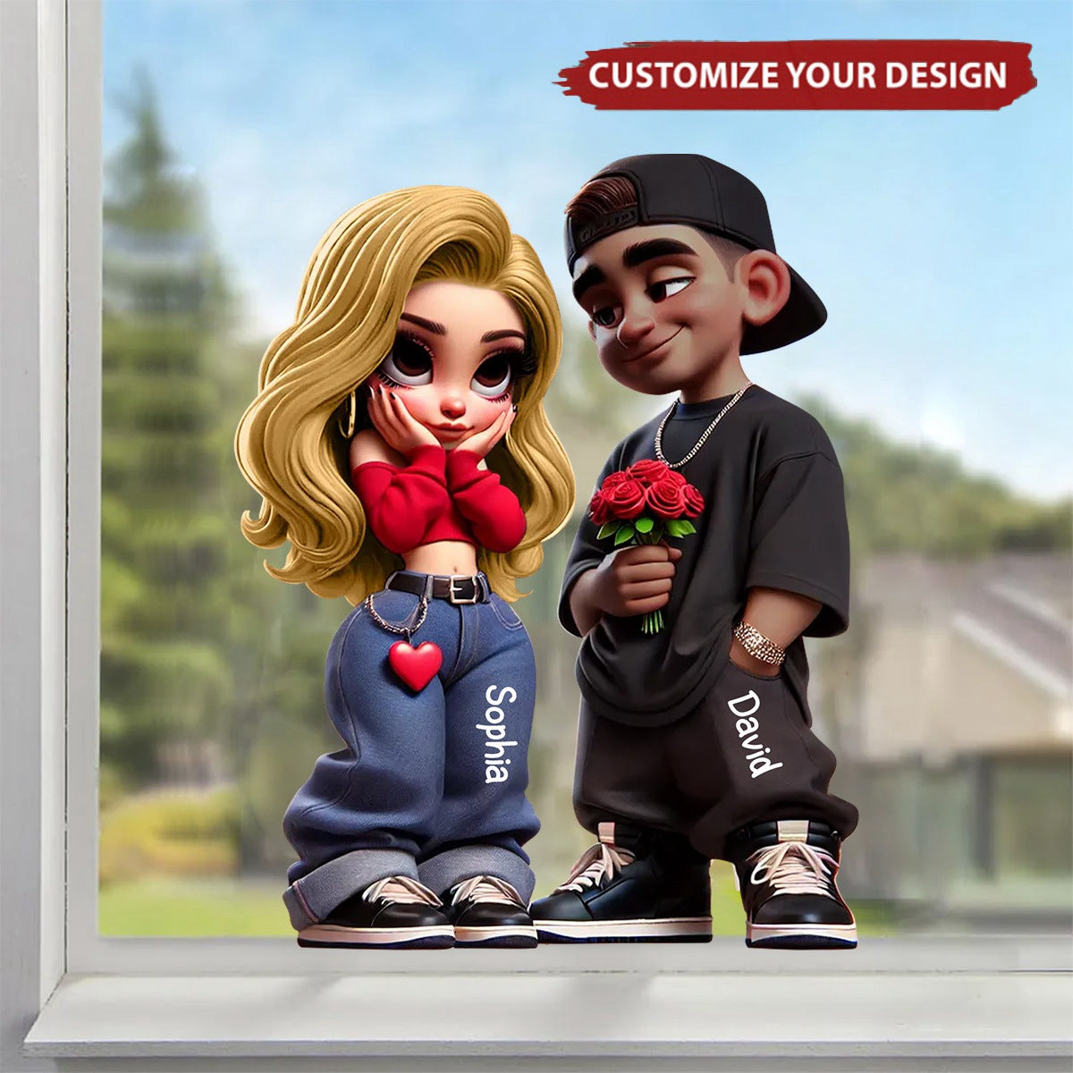 Y2K Couple Personalized Decal - Valentine's Day Gift For Couple