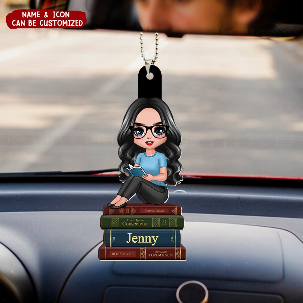 Book Lover Book Worm Girl Personalized Acrylic Ornament