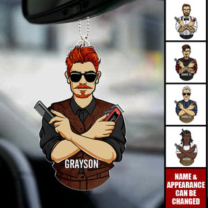 Personalized Gifts For Barber Acrylic Car Ornament