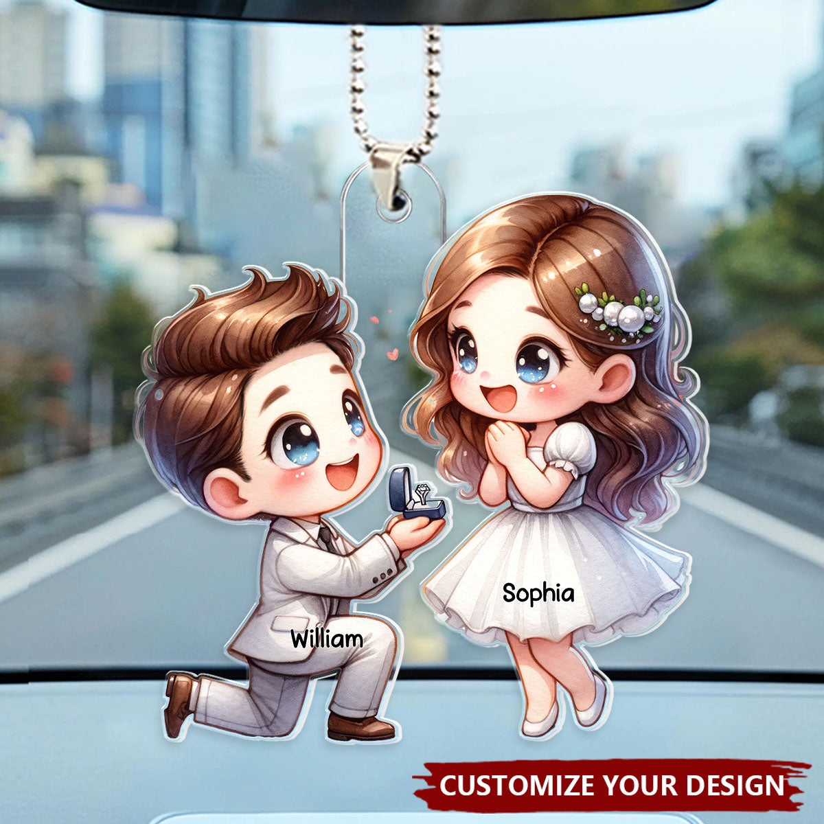 Couple Wedding Valentine‘s Day Gift - Personalized Car Ornament