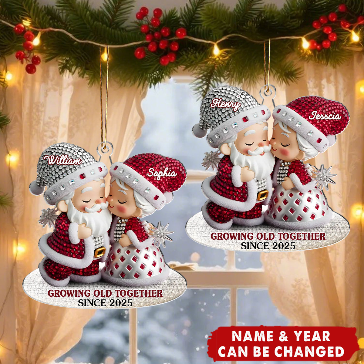 Custom Acrylic Ornament - Personalized Anniversary Christmas Wedding Gifts