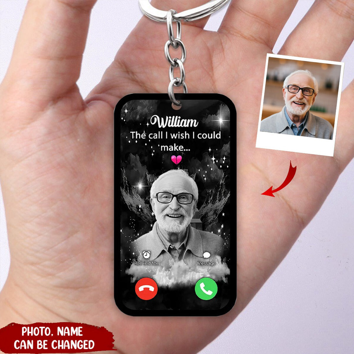 The Call I Wish I Could Make Custom Photo Memorial Personalized Keychain