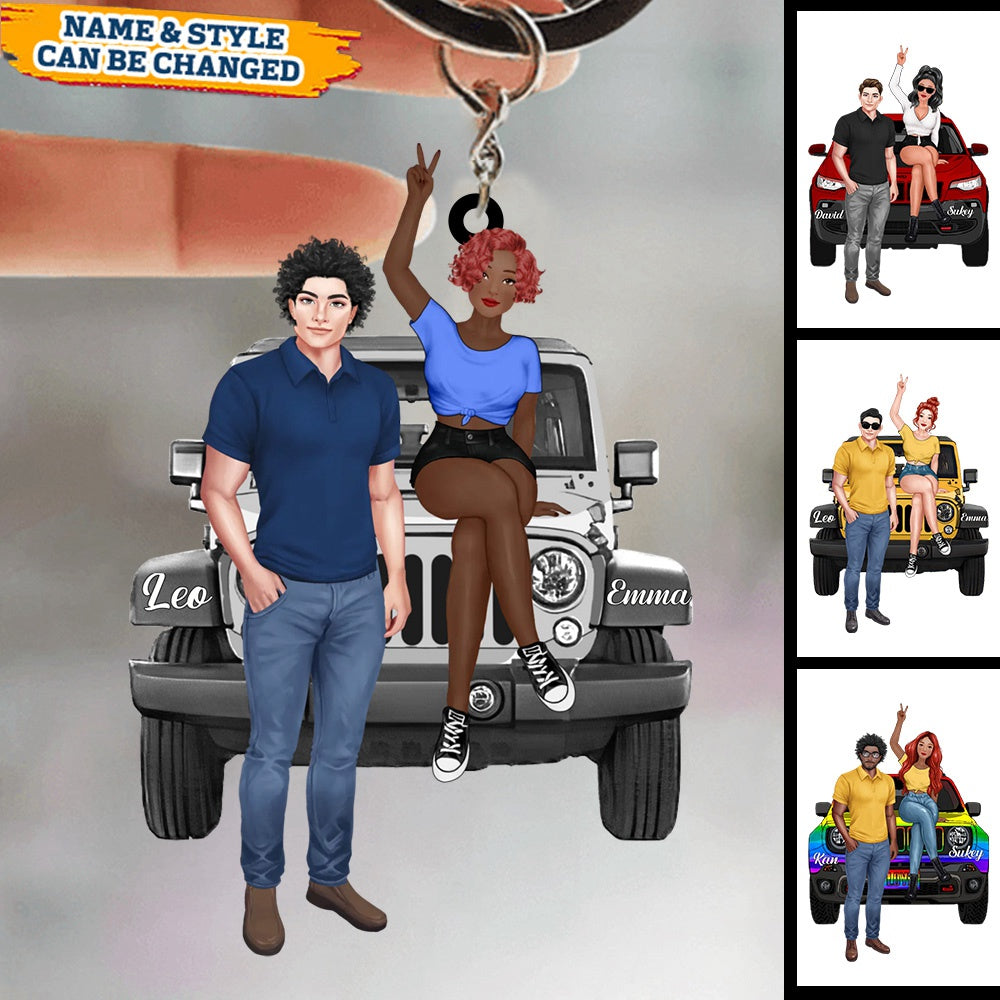 Custom Personalized Off-road Couple Keychain - Gift For Couple, Wife, Husband, Off-road Lover