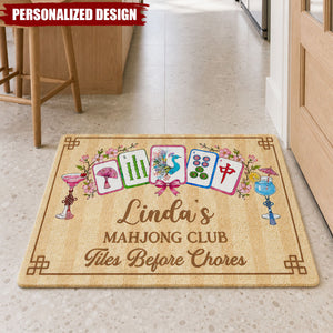 Personalized Mahjong Club Doormat - Mahjong Lover Home Entrance Rug