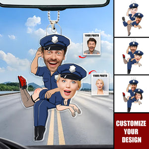 Funny Photo Couples Personalized Car Ornament