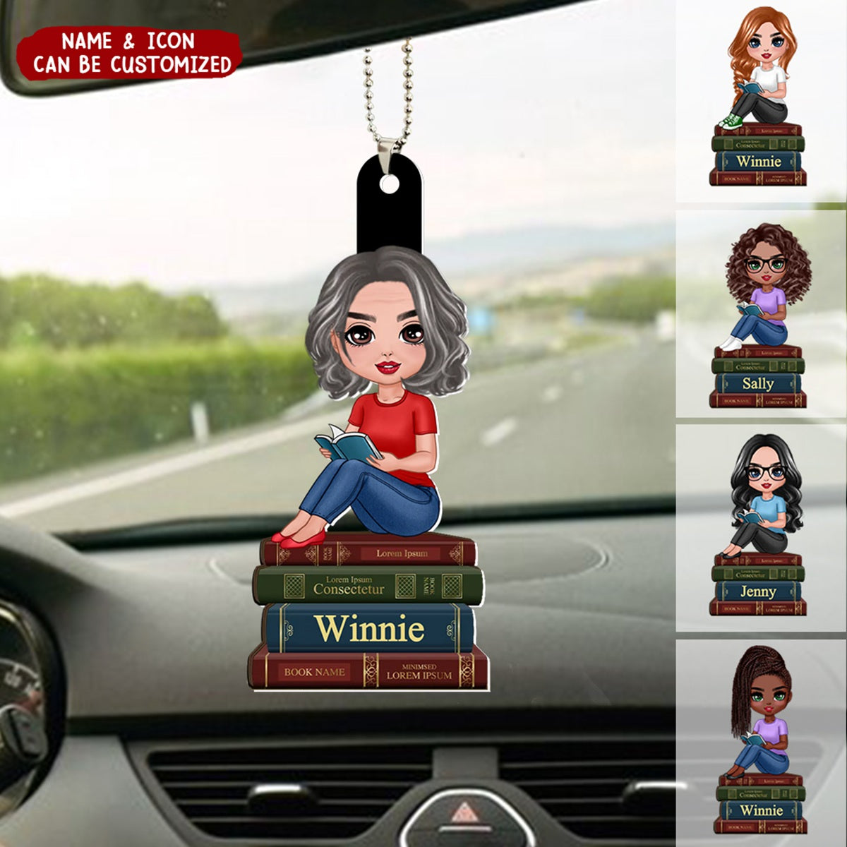 Book Lover Book Worm Girl Personalized Acrylic Ornament