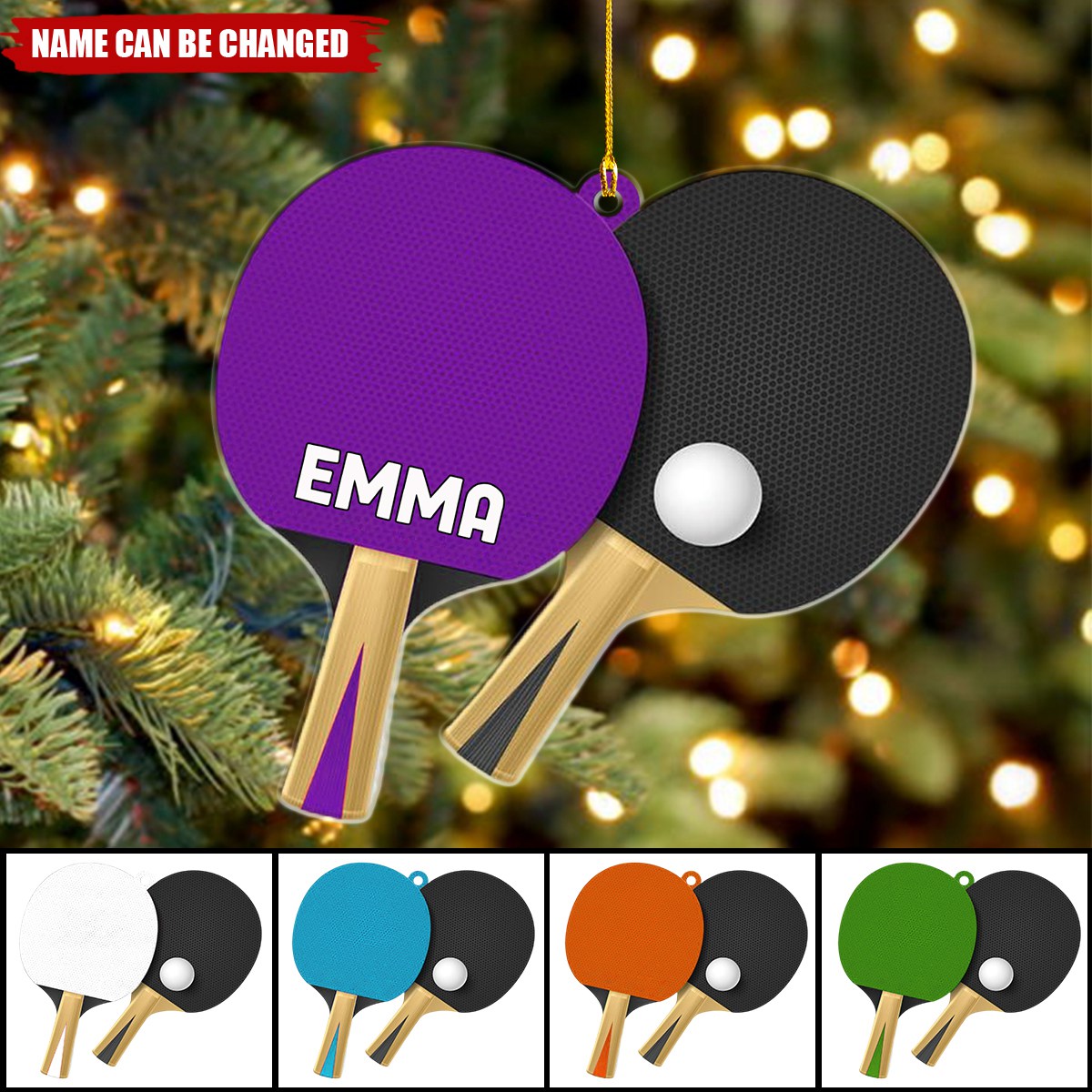 Personalized Table Tennis Ornament - Xmas Ornament Lovers Gift