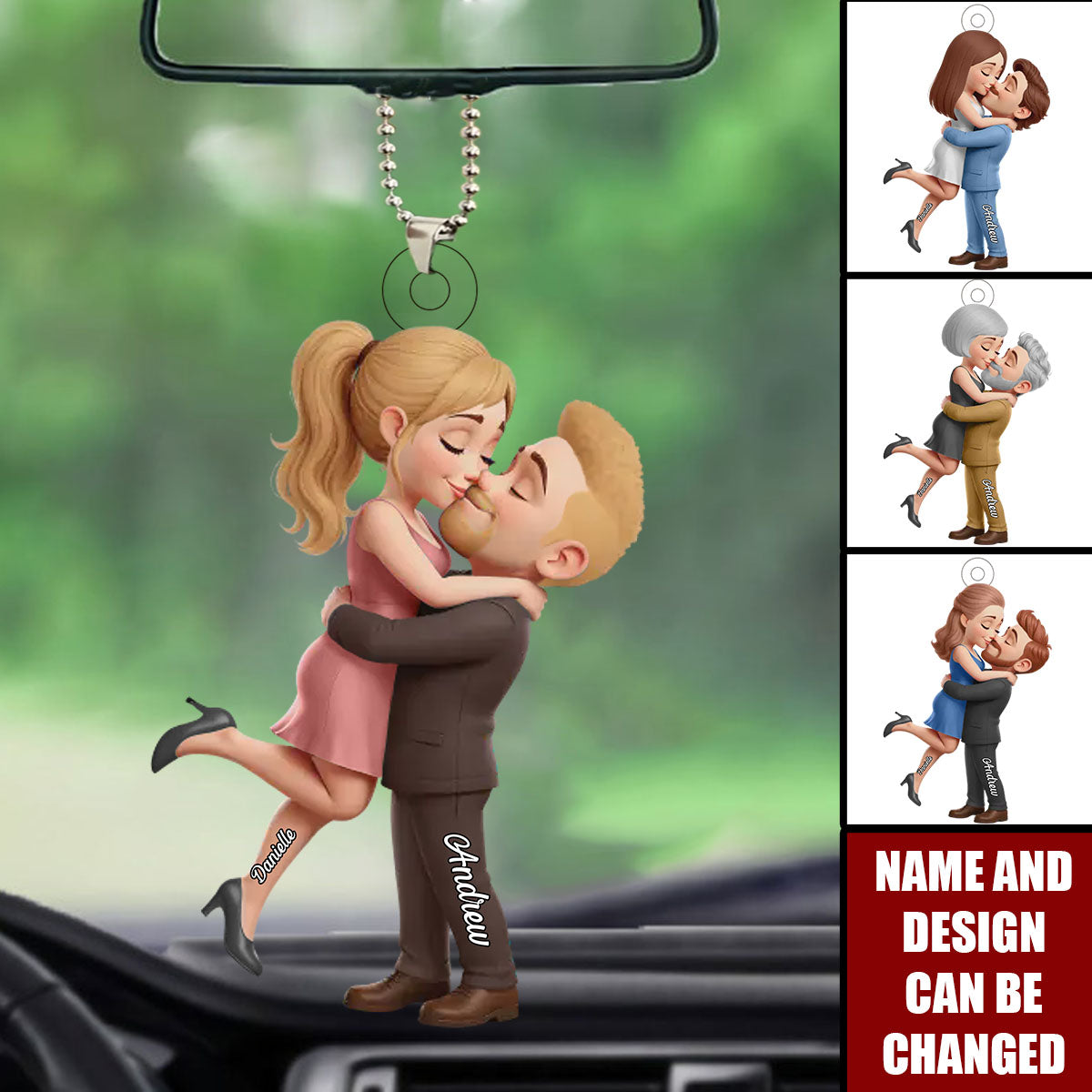 Love Since Day One - Personalized Acrylic Ornament, Car Hanger,  Gift For Husband Wife, Anniversary