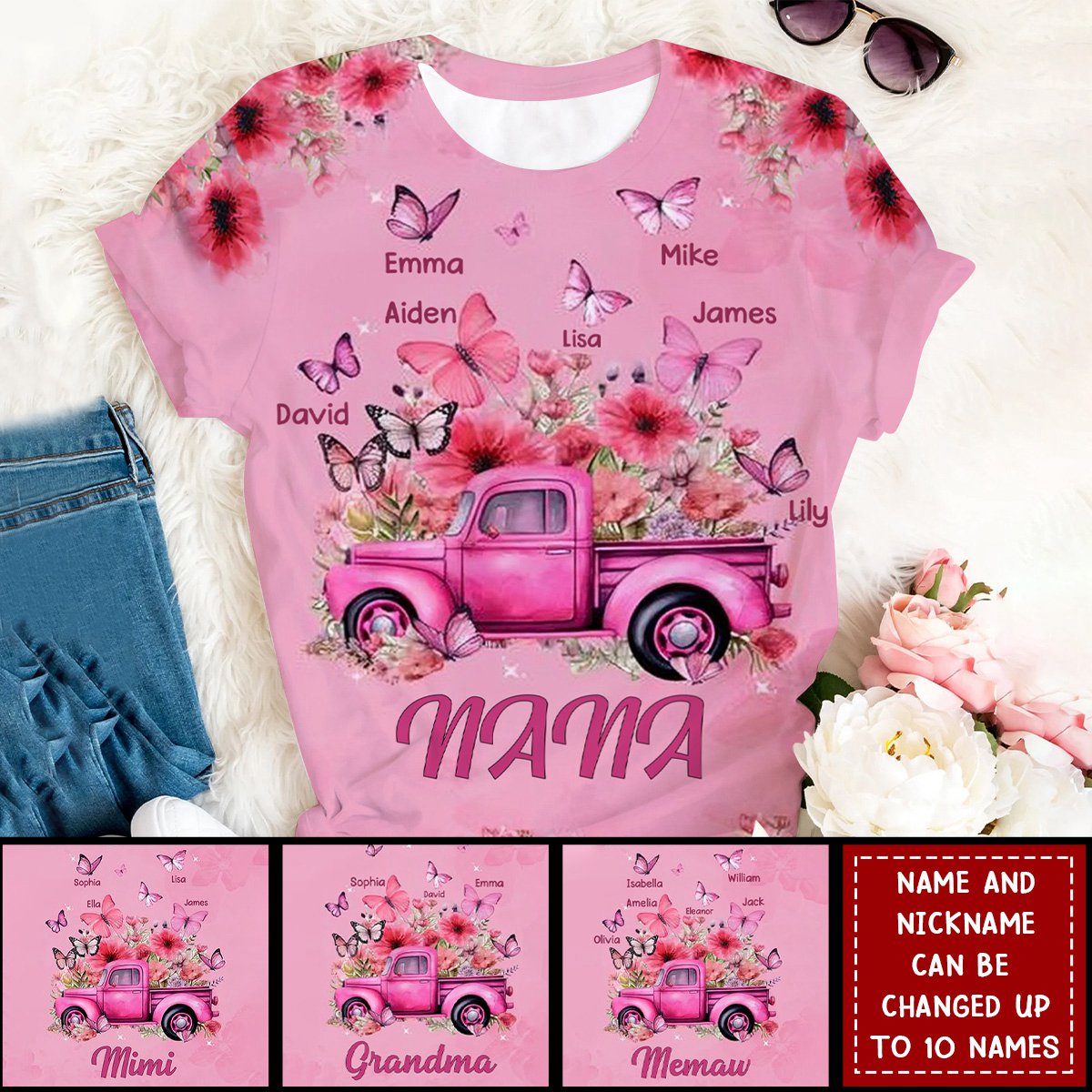 Personalized Pink T-Shirt - Gift For Grandma