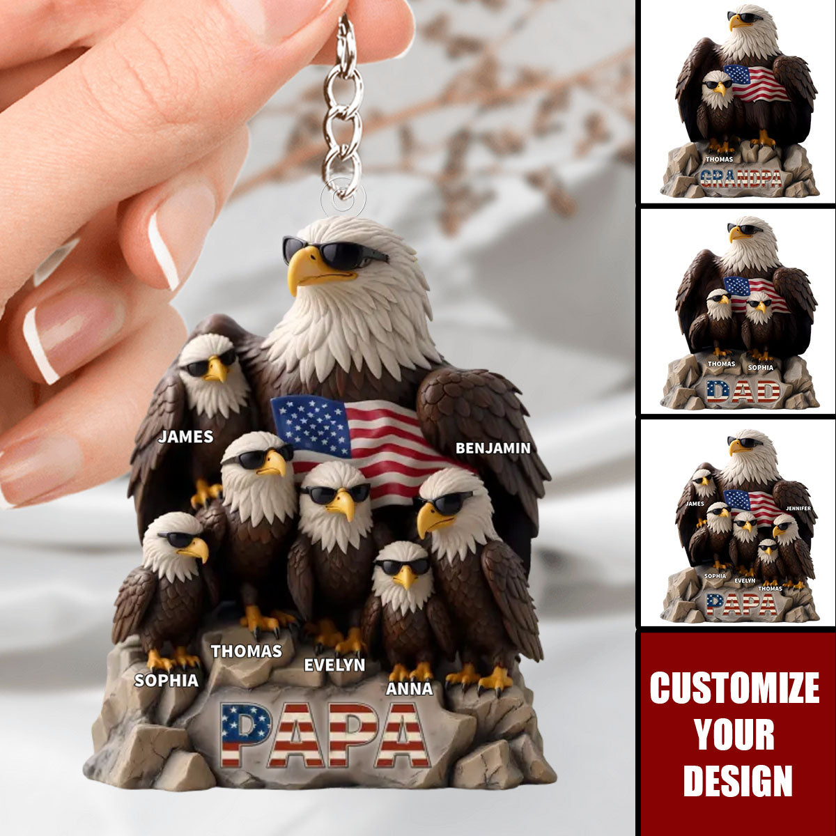 Be Cool And Spread Your Wings - Personalized Acrylic Keychain, Father's Day, Gift For Dad, Grandpa