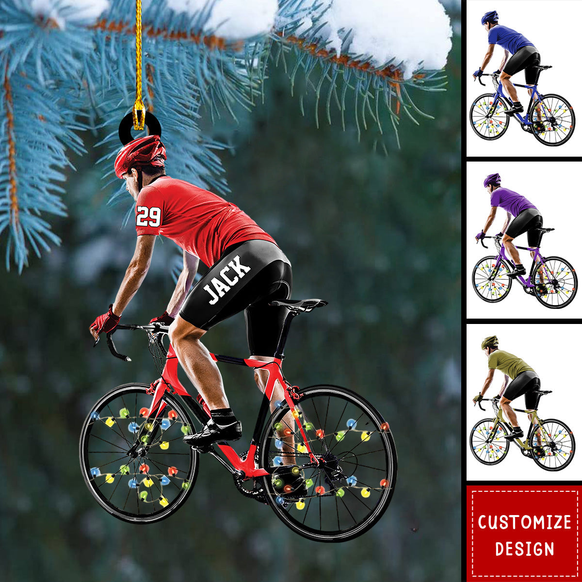 Man Road Bike Personalized Christmas Ornament, Gift For Road Biker Lover