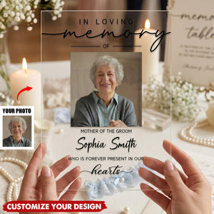 Custom Photo Reserved Memorial Wedding Decor - Personalized Acrylic Plaque