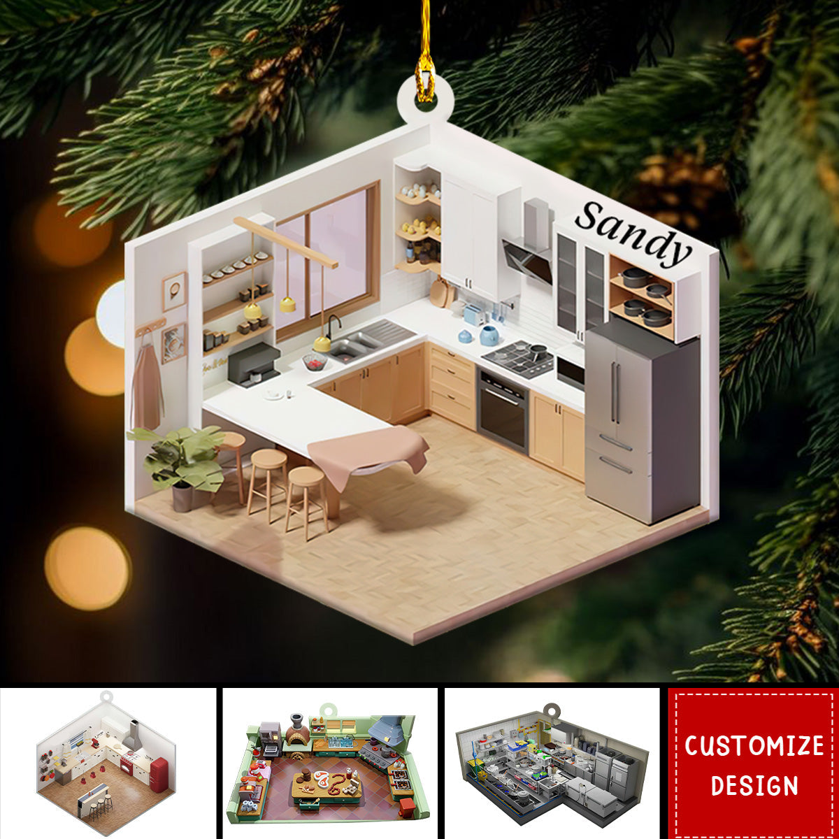 Personalized Kitchen Christmas Ornament - Christmas Gift For Cook Chef