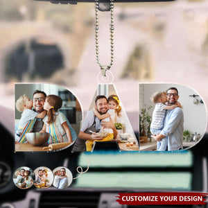 Custom Photo Dad, Mom Drive Safe - Personalized Photo Car Ornament
