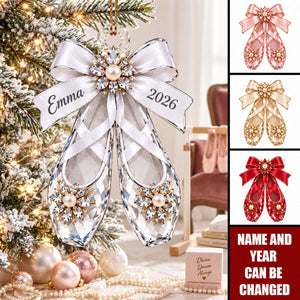 Personalized Ballet Shoes Acrylic Ornament — Gift For Ballerinas & Dance Lovers