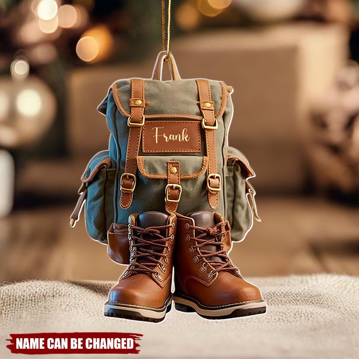 Personalized Hiking Acrylic Ornament, Custom Hiking Lovers Christmas Decoration