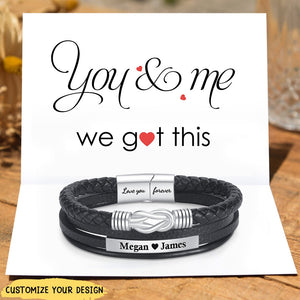 Personalized Couple Forever And Always Linked Magnetic Clasp Bracelet