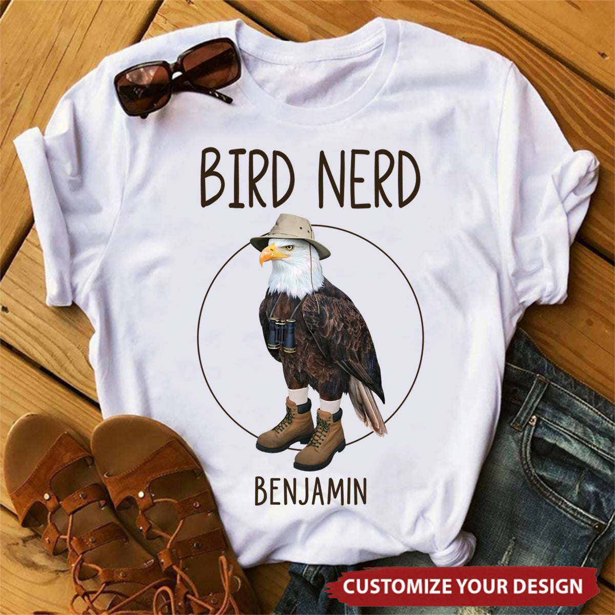 Bird Nerd Funny Bird Watcher Personalized T-Shirt, Gift for Bird Lover