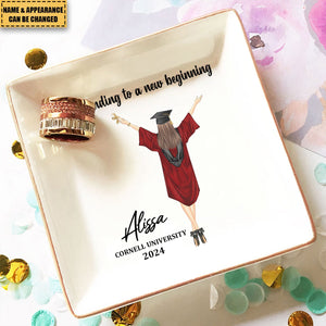 A Sweet Ending To A New Beginning - Personalized Jewelry Dish - Graduation Gift