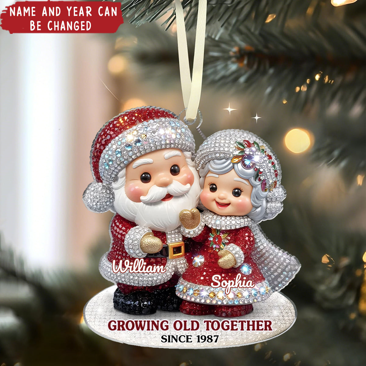 Forever Festive, Forever Us - Personalized Christmas Acrylic Ornament