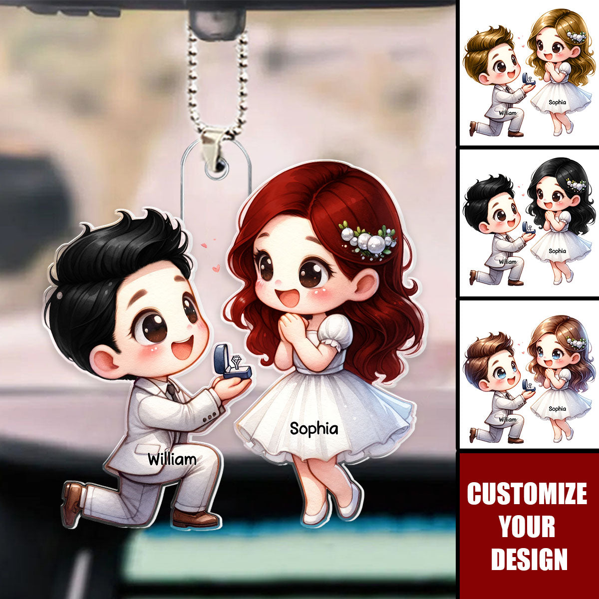 Couple Wedding Valentine‘s Day Gift - Personalized Car Ornament