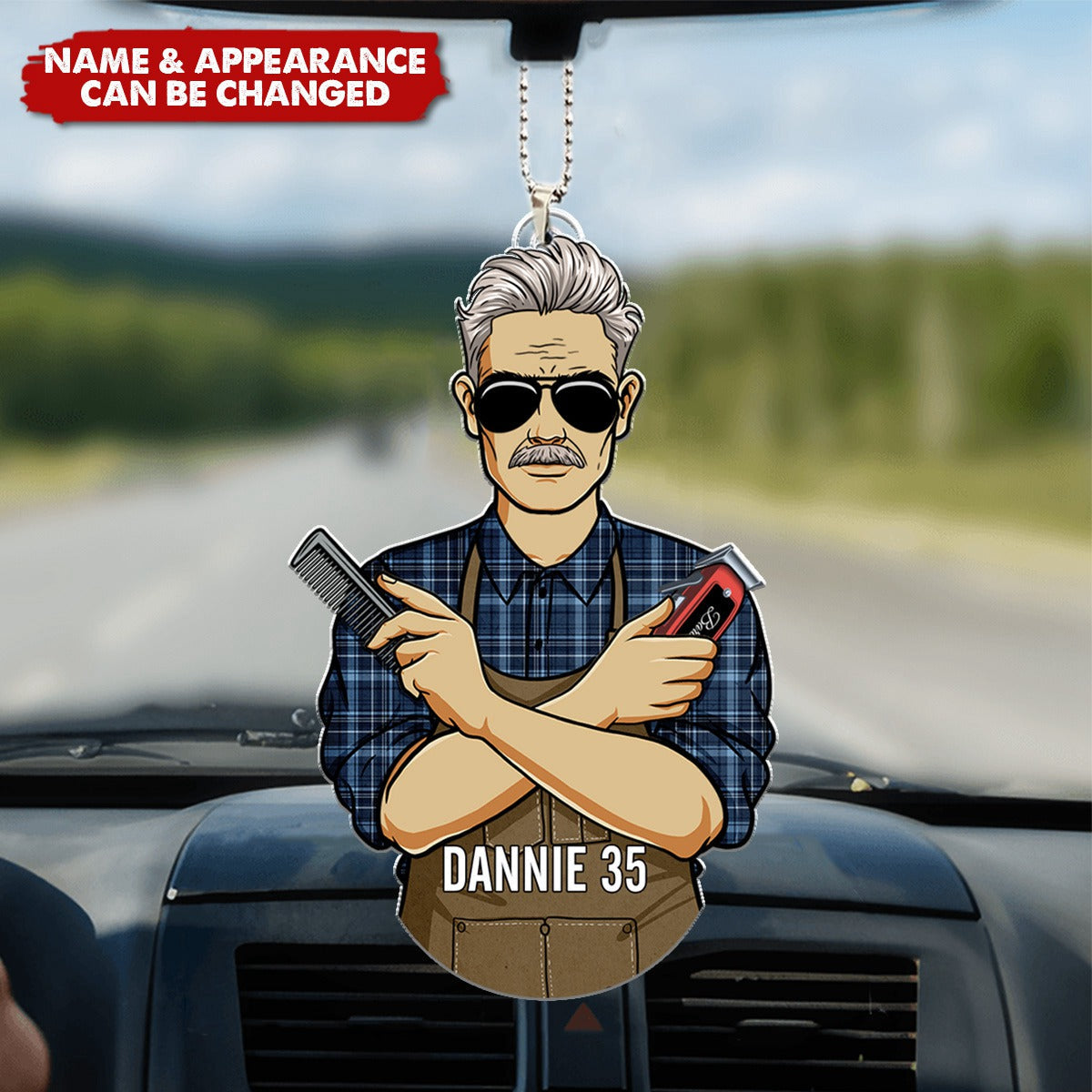 Personalized Gifts For Barber Acrylic Car Ornament