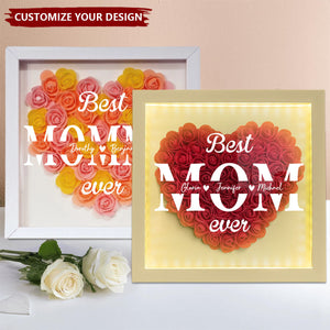 Best Mom Ever - Personalized Flower Shadow Box, Mother's Day Gift