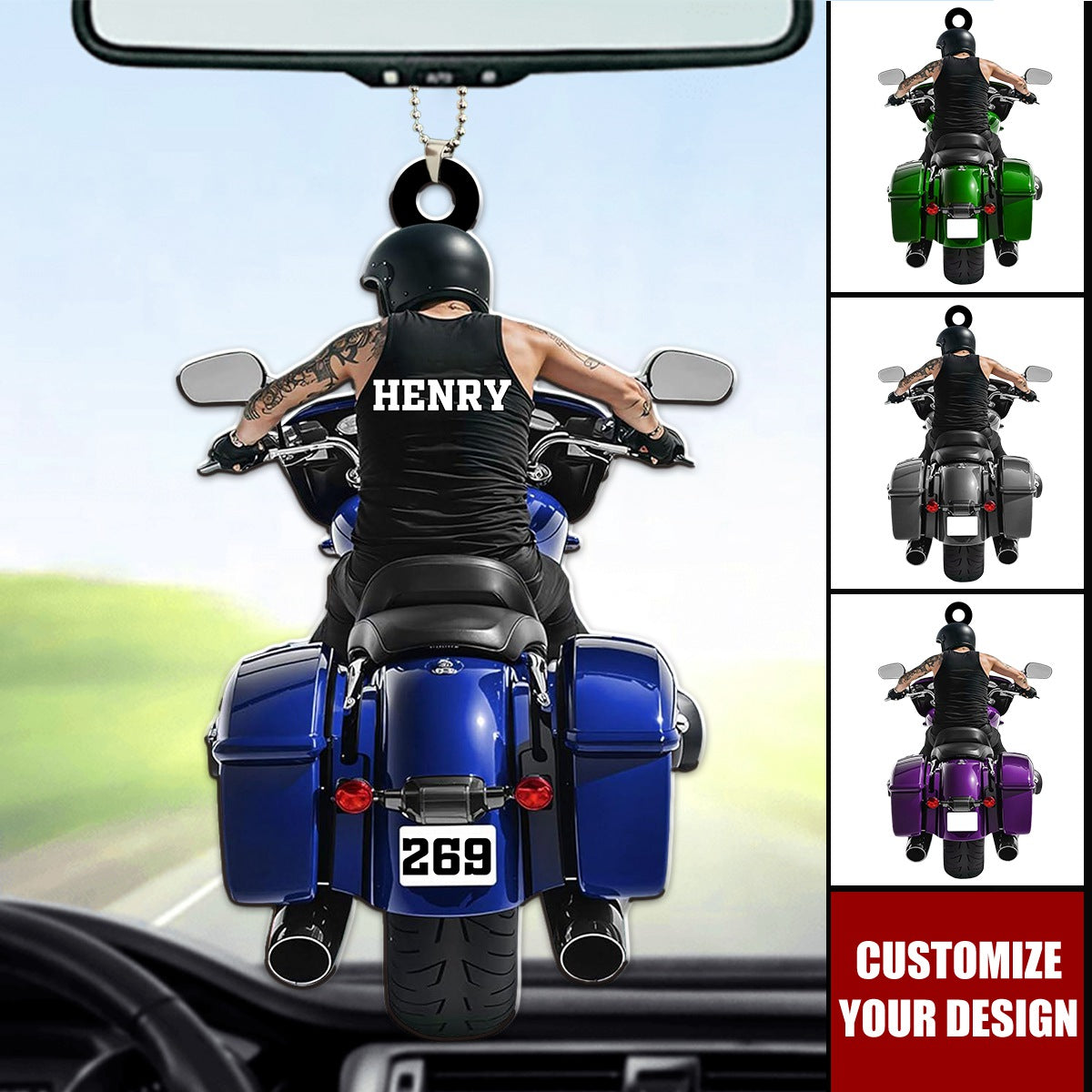 Motorcycle Man Personalized Ornament, Gift For Biker Lover