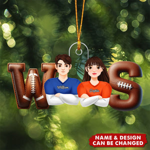 Gifts For Couple Love Football Sport - Personalized Acrylic Ornament